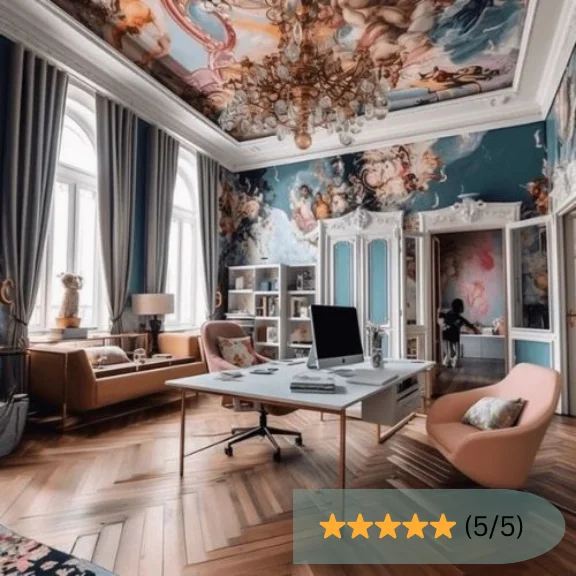 Baroque Style Office Wallpaper Mural Design in Dubai