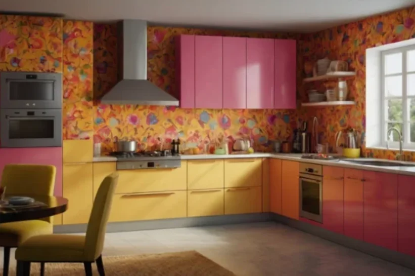 Floral Fiesta Kitchen Wallpaper in Dubai