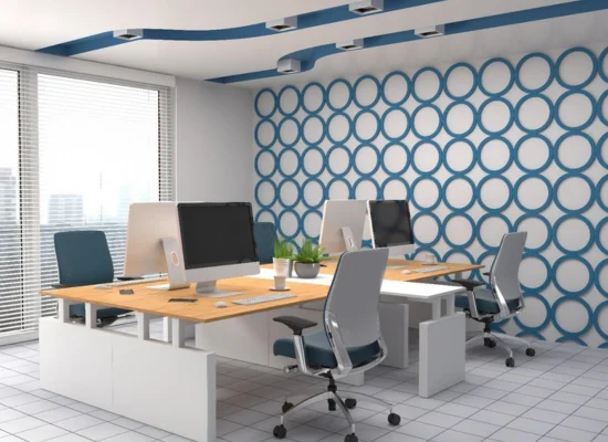 Modern Circle Pattern Office Wallpaper in Dubai