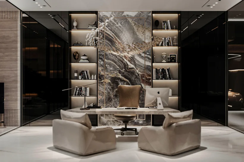 Modern Elegance A Sleek Office Space Wallpaper in Dubai