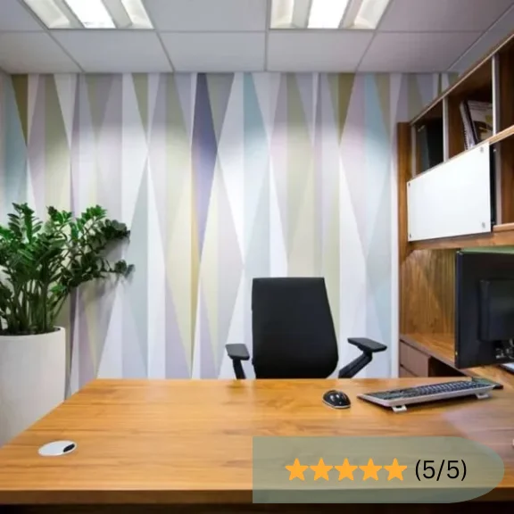 Modern Triangle Pattern Office Wall Mural in UAE