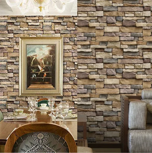 Rustic Elegance with Brick Wallpaper in Dubai