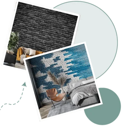 Stylish Interior Design with Brick Wallpaper in Dubai