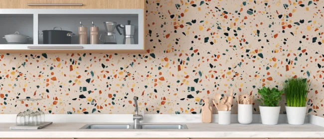 Terrazzo Splash Kitchen Wallpaper in Dubai