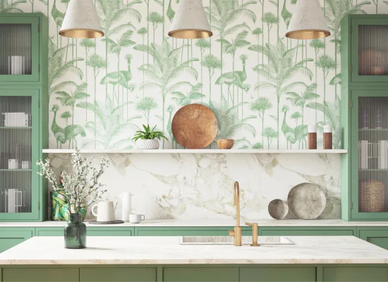 Tropical Oasis Kitchen Wallpaper in Dubai