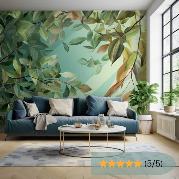 Tropical Serenity Leaf Wallpaper Dubai