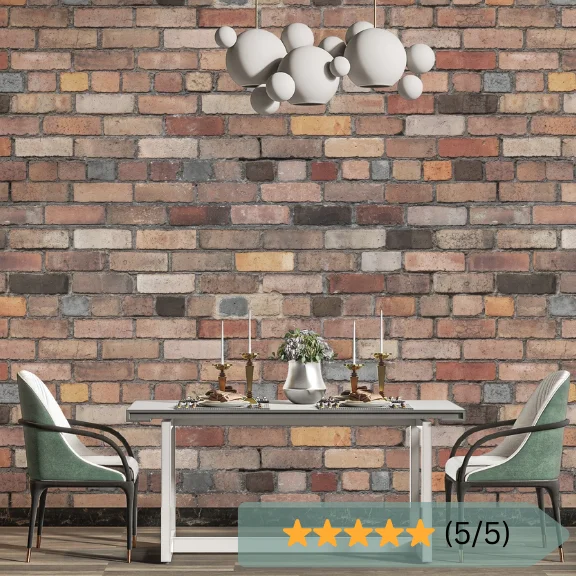 Vintage Exposed Brick Wallpaper for Dining Rooms in Dubai