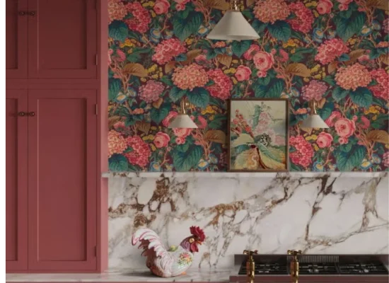 Vintage Floral Kitchen Wallpaper – Bold & Elegant in Dubai
