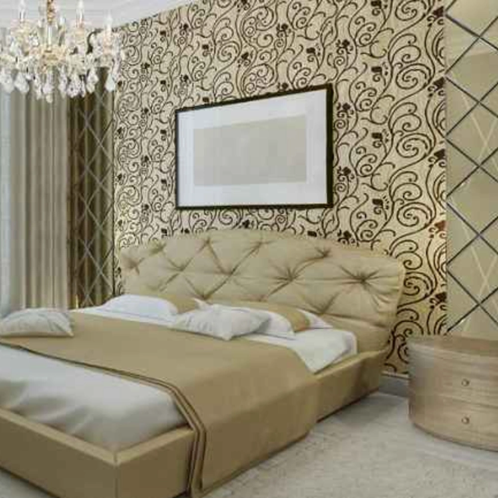 Luxury Gold Patterned Wallpaper for Bedrooms in Dubai