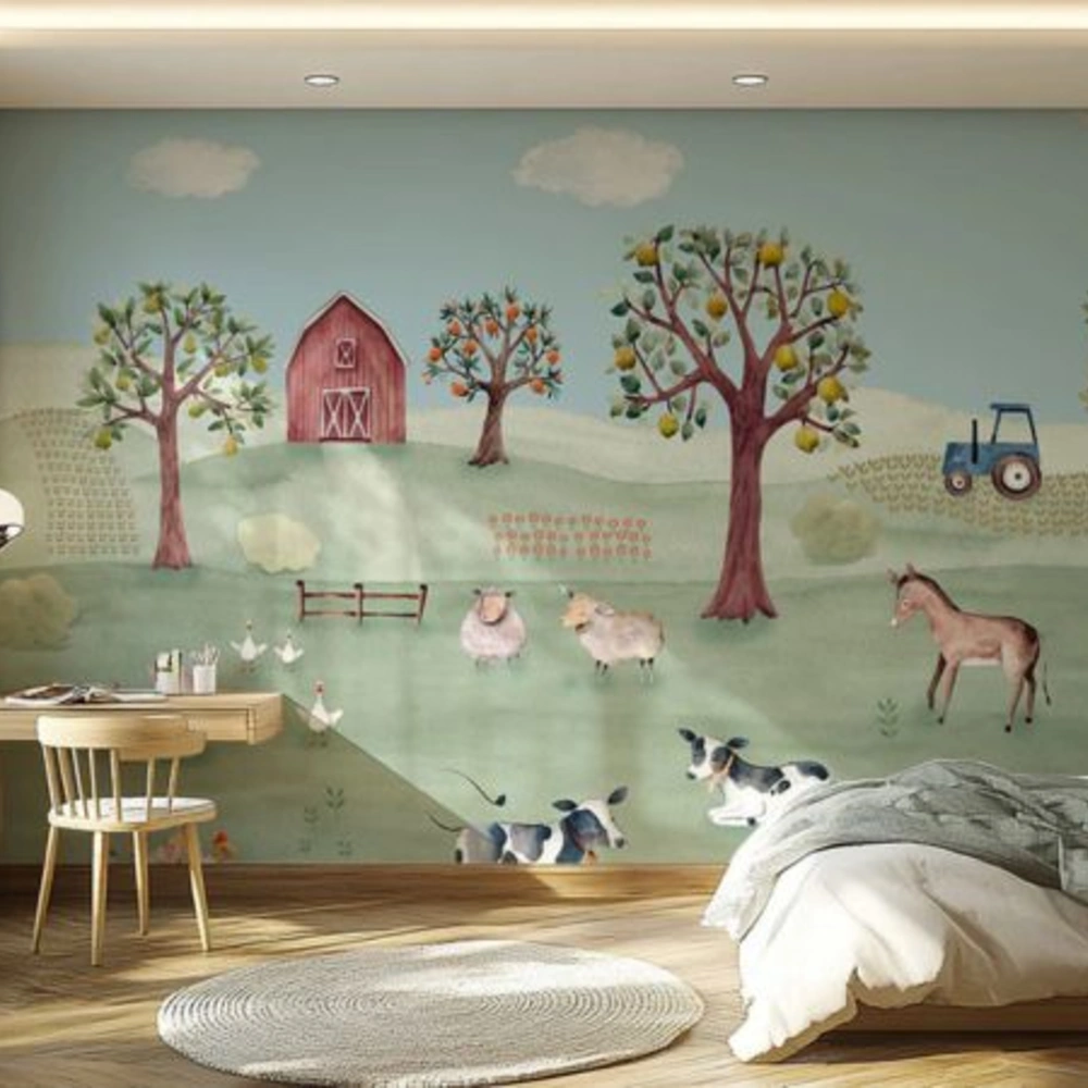 Modern Kids Playing Room Wallpaper in Dubai