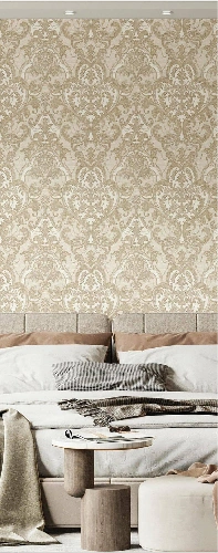 Worker repairing damaged wallpaper professionally