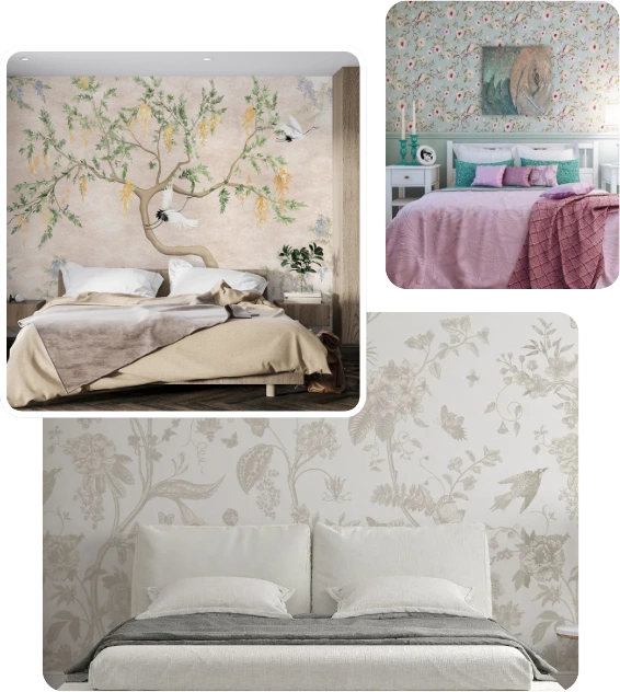 Modern customized wallpaper design for bedroom wall